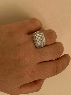 Men's Real Solid 925 Sterling Silver Ring Real Icy Square Cluster Hip Hop Pinky 19 Men's Real Solid 925 Sterling Silver Ring Real Icy Square Cluster Hip Hop Pinky -Harlem Bling Shop harlembling mens real solid 925 sterling silver ring real icy square cluster hip hop pinky 43710.1664373273