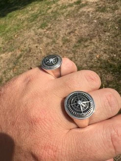 Mens Real Solid 925 Sterling Silver Sailor Navigational North Star Compass Ring -Harlem Bling Shop harlembling mens real solid 925 sterling silver sailor navigational north star compass ring 67760.1664357684