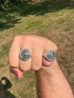 Mens Real Solid 925 Sterling Silver Sailor Navigational North Star Compass Ring -Harlem Bling Shop harlembling mens real solid 925 sterling silver sailor navigational north star compass ring 71420.1664302546