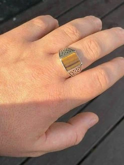 Mens Real Solid 925 Sterling Silver Tiger Eye Square Ring Size 7 8 9 10 11 12 13 -Harlem Bling Shop harlembling mens real solid 925 sterling silver tiger eye square ring size 7 8 9 10 11 12 13 50638.1664398049