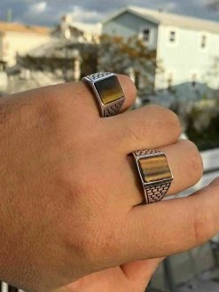 Mens Real Solid 925 Sterling Silver Tiger Eye Square Ring Size 7 8 9 10 11 12 13 -Harlem Bling Shop harlembling mens real solid 925 sterling silver tiger eye square ring size 7 8 9 10 11 12 13 67696.1664399007