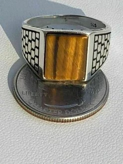 Mens Real Solid 925 Sterling Silver Tiger Eye Square Ring Size 7 8 9 10 11 12 13 -Harlem Bling Shop harlembling mens real solid 925 sterling silver tiger eye square ring size 7 8 9 10 11 12 13 90420.1664389704