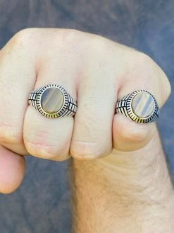 Mens Real Solid 925 Sterling Silver Tiger's Eye Signet Ring Round Pinky Sz 7-13 17 Mens Real Solid 925 Sterling Silver Tiger's Eye Signet Ring Round Pinky Sz 7-13 -Harlem Bling Shop harlembling mens real solid 925 sterling silver tigers eye signet ring round pinky sz 7 13 29698.1664381081