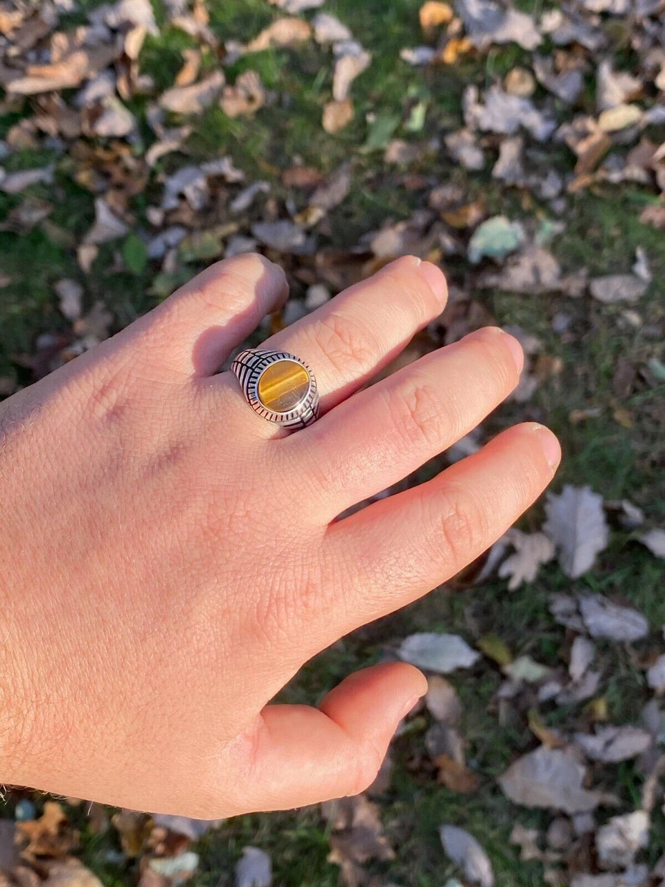 Mens Real Solid 925 Sterling Silver Tiger's Eye Signet Ring Round Pinky Sz 7-13 12 Mens Real Solid 925 Sterling Silver Tiger's Eye Signet Ring Round Pinky Sz 7-13 - Image 10