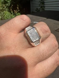 Mens Real Solid 925 Sterling Silver W. 14k Rose Gold Accent Iced CZ Ring Hip Hop 17 Mens Real Solid 925 Sterling Silver W. 14k Rose Gold Accent Iced CZ Ring Hip Hop -Harlem Bling Shop harlembling mens real solid 925 sterling silver w 14k rose gold accent iced cz ring hip hop 91859.1664301382