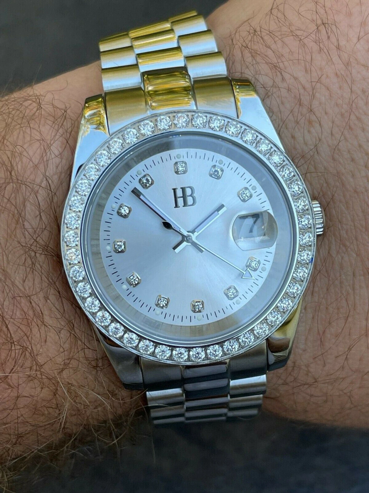 Mens Real Stainless Iced 3.3ct Moissanite Watch Pass Diamond Tester 41mm Pearl 3 Mens Real Stainless Iced 3.3ct Moissanite Watch Pass Diamond Tester 41mm Pearl