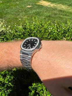 Mens Real Stainless Steel Iced 2ct Moissanite Watch Pass Diamond Test Black Face 21 Mens Real Stainless Steel Iced 2ct Moissanite Watch Pass Diamond Test Black Face -Harlem Bling Shop harlembling mens real stainless steel iced 2ct moissanite watch pass diamond test black face 48025.1664355990