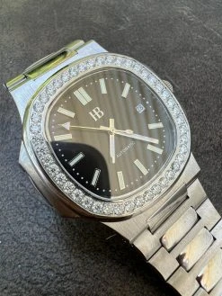 Mens Real Stainless Steel Iced 2ct Moissanite Watch Pass Diamond Test Black Face 18 Mens Real Stainless Steel Iced 2ct Moissanite Watch Pass Diamond Test Black Face -Harlem Bling Shop harlembling mens real stainless steel iced 2ct moissanite watch pass diamond test black face 59955.1664362407