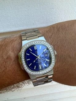 Mens Real Stainless Steel Iced 2ct Moissanite Watch Pass Diamond Test Blue Face 25 Mens Real Stainless Steel Iced 2ct Moissanite Watch Pass Diamond Test Blue Face -Harlem Bling Shop harlembling mens real stainless steel iced 2ct moissanite watch pass diamond test blue face 06918.1664360995
