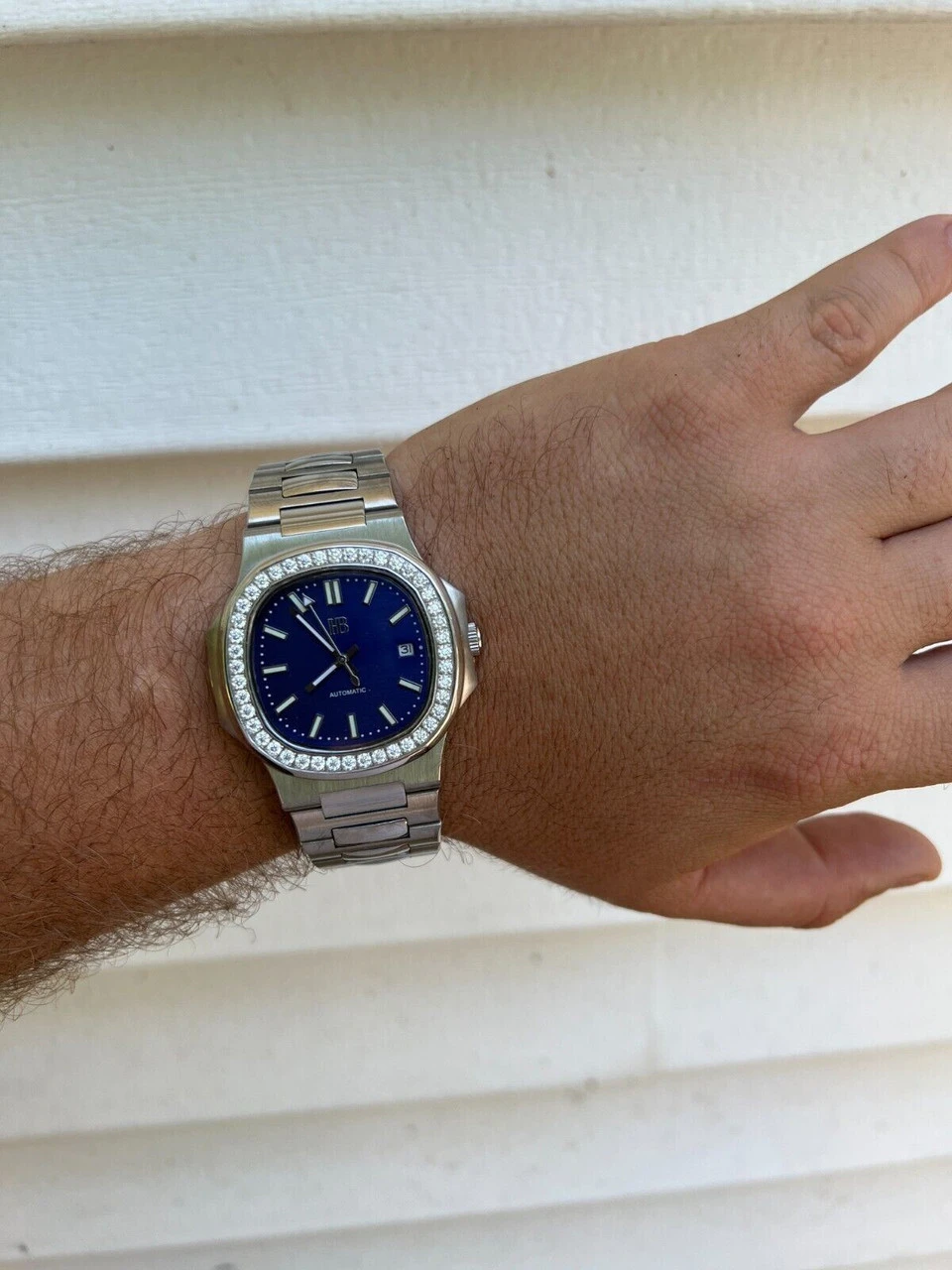 Mens Real Stainless Steel Iced 2ct Moissanite Watch Pass Diamond Test Blue Face 13 Mens Real Stainless Steel Iced 2ct Moissanite Watch Pass Diamond Test Blue Face - Image 11