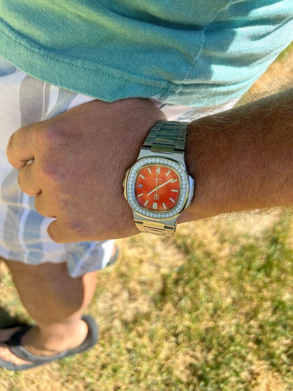 Mens Real Stainless Steel Iced 2ct Moissanite Watch Pass Diamond Test Red Face 10 Mens Real Stainless Steel Iced 2ct Moissanite Watch Pass Diamond Test Red Face - Image 8