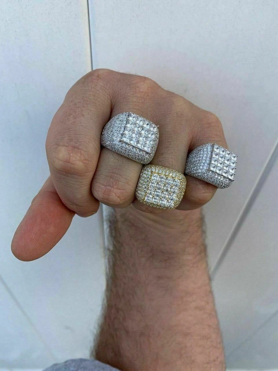 Mens Solid 14k Gold 925 Silver Baguette Diamond Pinky RING HIP-HOP Icy Bust Down 14 Mens Solid 14k Gold 925 Silver Baguette Diamond Pinky RING HIP-HOP Icy Bust Down - Image 12