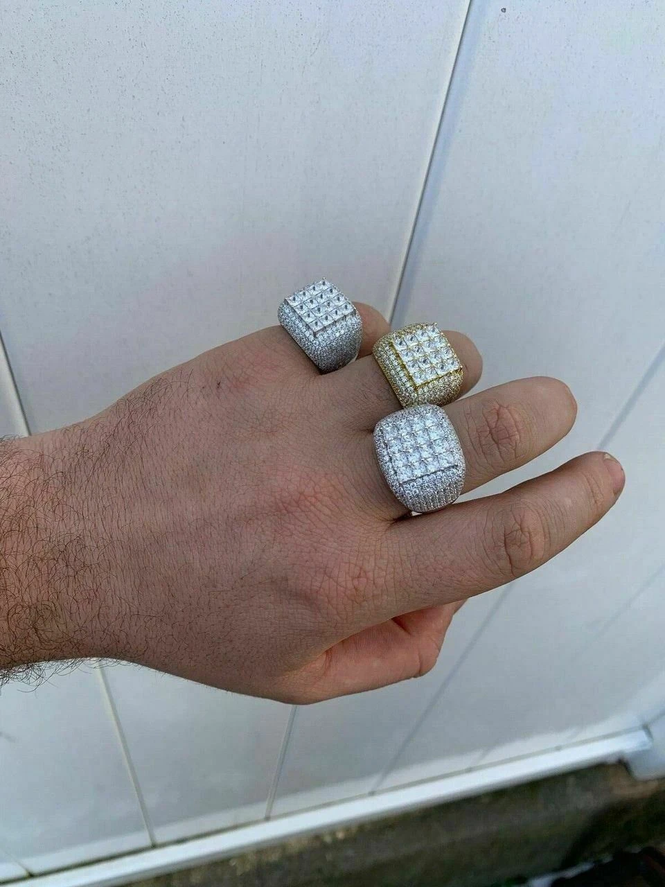 Mens Solid 14k Gold 925 Silver Baguette Diamond Pinky RING HIP-HOP Icy Bust Down 12 Mens Solid 14k Gold 925 Silver Baguette Diamond Pinky RING HIP-HOP Icy Bust Down - Image 10