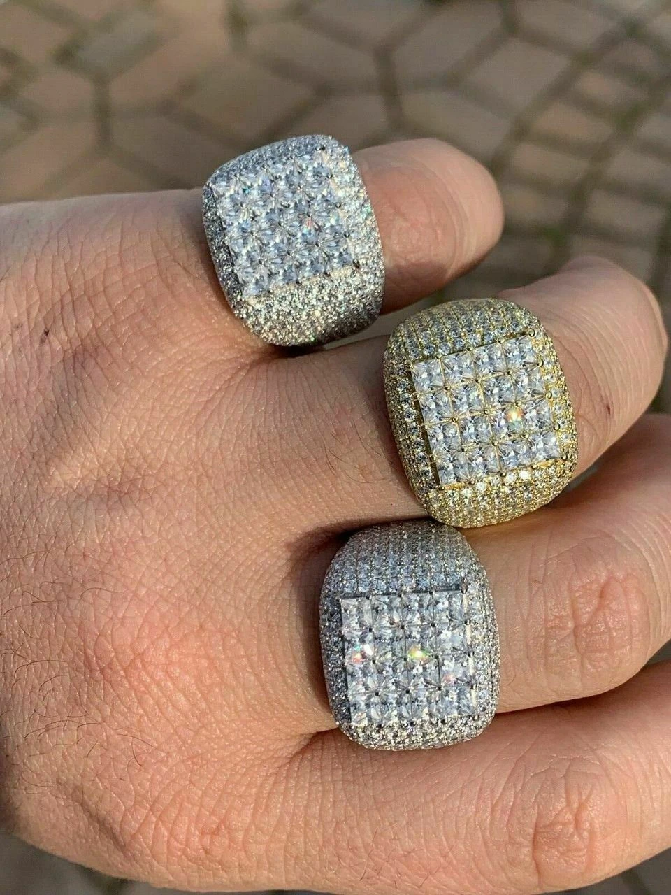 Mens Solid 14k Gold 925 Silver Baguette Diamond Pinky RING HIP-HOP Icy Bust Down 13 Mens Solid 14k Gold 925 Silver Baguette Diamond Pinky RING HIP-HOP Icy Bust Down - Image 11