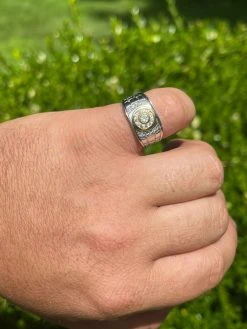 Men's Solid 925 Silver 14k Gold Vermeil Diamond RING Size 7 8 9 10 11 12 13 ICED -Harlem Bling Shop harlembling mens solid 925 silver 14k gold vermeil diamond ring size 7 8 9 10 11 12 13 iced 00020.1664374475