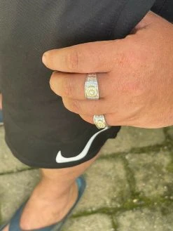 Men's Solid 925 Silver 14k Gold Vermeil Diamond RING Size 7 8 9 10 11 12 13 ICED -Harlem Bling Shop harlembling mens solid 925 silver 14k gold vermeil diamond ring size 7 8 9 10 11 12 13 iced 12753.1664396806