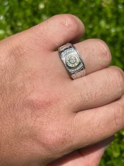 Men's Solid 925 Silver 14k Gold Vermeil Diamond RING Size 7 8 9 10 11 12 13 ICED -Harlem Bling Shop harlembling mens solid 925 silver 14k gold vermeil diamond ring size 7 8 9 10 11 12 13 iced 40709.1664374610