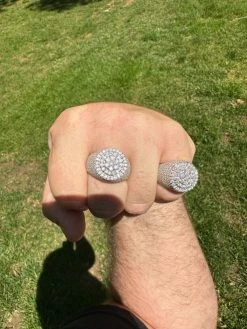 Men's Solid 925 Silver & 14k Gold Plated 2.5ct MOISSANITE Mens Hip Hop Iced Ring -Harlem Bling Shop harlembling mens solid 925 silver and 14k gold plated 2.5ct moissanite mens hip hop iced ring 10817.1683752042