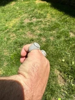 Men's Solid 925 Silver & 14k Gold Plated 2.5ct MOISSANITE Mens Hip Hop Iced Ring -Harlem Bling Shop harlembling mens solid 925 silver and 14k gold plated 2.5ct moissanite mens hip hop iced ring 15238.1683752313