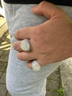 Men's Solid 925 Silver & 14k Gold Plated 2.5ct MOISSANITE Mens Hip Hop Iced Ring -Harlem Bling Shop harlembling mens solid 925 silver and 14k gold plated 2.5ct moissanite mens hip hop iced ring 46139.1683752272