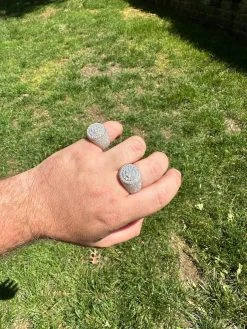 Men's Solid 925 Silver & 14k Gold Plated 2.5ct MOISSANITE Mens Hip Hop Iced Ring -Harlem Bling Shop harlembling mens solid 925 silver and 14k gold plated 2.5ct moissanite mens hip hop iced ring 87363.1683752315