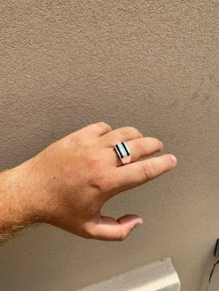 Men's Solid 925 Silver Black Onyx Ring W. Man Made Diamonds Iced Hip Hop Pinky -Harlem Bling Shop harlembling mens solid 925 silver black onyx ring w man made diamonds iced hip hop pinky 61058.1664388469