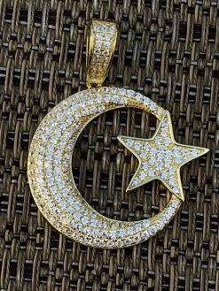 Mens Solid 925 Silver Crescent Moon & Star Islam Muslim Arabic Pendant Iced Icy 17 Mens Solid 925 Silver Crescent Moon & Star Islam Muslim Arabic Pendant Iced Icy -Harlem Bling Shop harlembling mens solid 925 silver crescent moon and star islam muslim arabic pendant iced icy 88926.1664392065