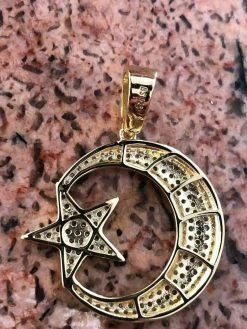 Mens Solid 925 Silver Crescent Moon & Star Islam Muslim Arabic Pendant Iced Icy 20 Mens Solid 925 Silver Crescent Moon & Star Islam Muslim Arabic Pendant Iced Icy -Harlem Bling Shop harlembling mens solid 925 silver crescent moon and star islam muslim arabic pendant iced icy 90712.1664372515