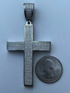 Mens Solid 925 Silver Cross Pendant Real ICED 3ct Diamond 14k Gold W. Rope Chain 20 Mens Solid 925 Silver Cross Pendant Real ICED 3ct Diamond 14k Gold W. Rope Chain -Harlem Bling Shop harlembling mens solid 925 silver cross pendant real iced 3ct diamond 14k gold w rope chain 49843.1664372169