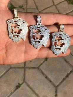Men's Solid 925 Silver Ghost Cut Out JESUS Piece Diamond 2" BIG SUPER ICED Chain -Harlem Bling Shop harlembling mens solid 925 silver ghost cut out jesus piece diamond 2 big super iced chain 23048.1664397858