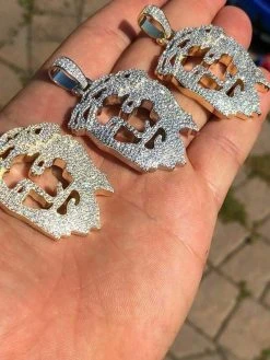 Men's Solid 925 Silver Ghost Cut Out JESUS Piece Diamond 2" BIG SUPER ICED Chain -Harlem Bling Shop harlembling mens solid 925 silver ghost cut out jesus piece diamond 2 big super iced chain 37751.1664399212