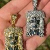 Men's Solid 925 Silver / Gold Jesus Piece Iced Hip Hop Necklace Baguette Diamond 1 Men's Solid 925 Silver / Gold Jesus Piece Iced Hip Hop Necklace Baguette Diamond -Harlem Bling Shop harlembling mens solid 925 silver gold jesus piece iced hip hop necklace baguette diamond 42784.1664387181