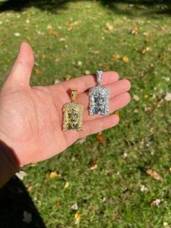 Men's Solid 925 Silver / Gold Jesus Piece Iced Hip Hop Necklace Baguette Diamond 21 Men's Solid 925 Silver / Gold Jesus Piece Iced Hip Hop Necklace Baguette Diamond -Harlem Bling Shop harlembling mens solid 925 silver gold jesus piece iced hip hop necklace baguette diamond 69186.1664381146