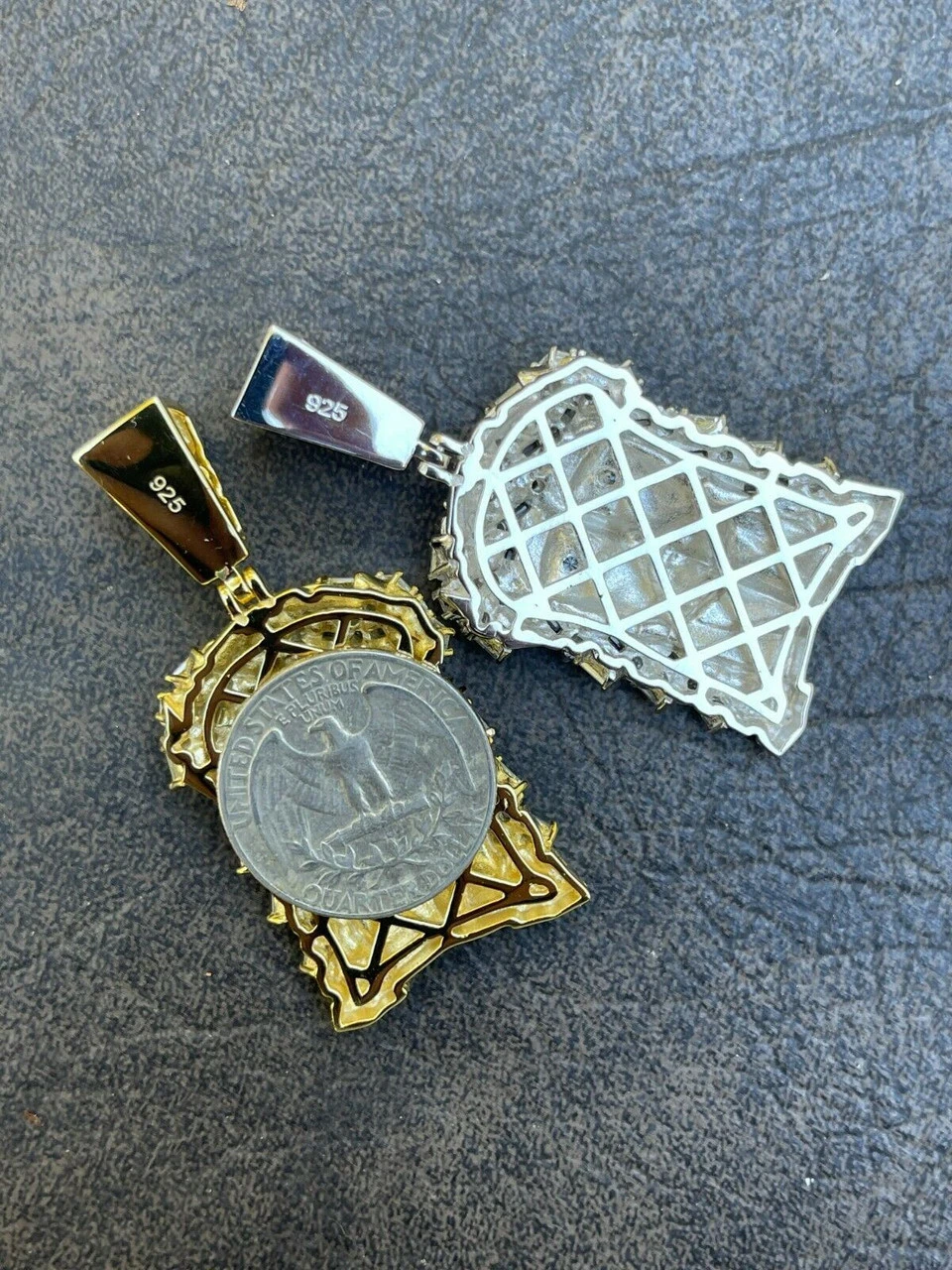 Men's Solid 925 Silver / Gold Jesus Piece Iced Hip Hop Necklace Baguette Diamond 8 Men's Solid 925 Silver / Gold Jesus Piece Iced Hip Hop Necklace Baguette Diamond - Image 6