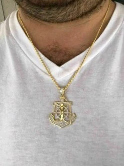 Men's Solid 925 Silver Jesus & Anchor Piece SUPER ICED Diamond 14k Gold Hip Hop 16 Men's Solid 925 Silver Jesus & Anchor Piece SUPER ICED Diamond 14k Gold Hip Hop -Harlem Bling Shop harlembling mens solid 925 silver jesus and anchor piece super iced diamond 14k gold hip hop 57294.1664394253