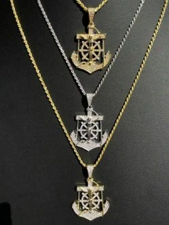 Men's Solid 925 Silver Jesus & Anchor Piece SUPER ICED Diamond 14k Gold Hip Hop 21 Men's Solid 925 Silver Jesus & Anchor Piece SUPER ICED Diamond 14k Gold Hip Hop -Harlem Bling Shop harlembling mens solid 925 silver jesus and anchor piece super iced diamond 14k gold hip hop 93196.1664373216