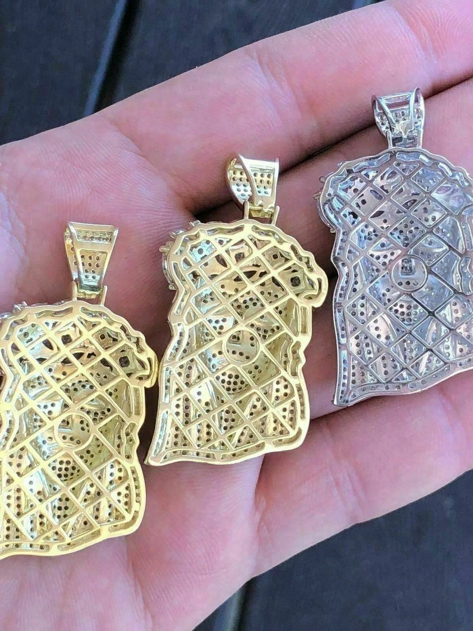 Men's Solid 925 Silver Jesus Piece Pendant FULLY ICED Diamond 14k Gold Bust Down 10 Men's Solid 925 Silver Jesus Piece Pendant FULLY ICED Diamond 14k Gold Bust Down - Image 8