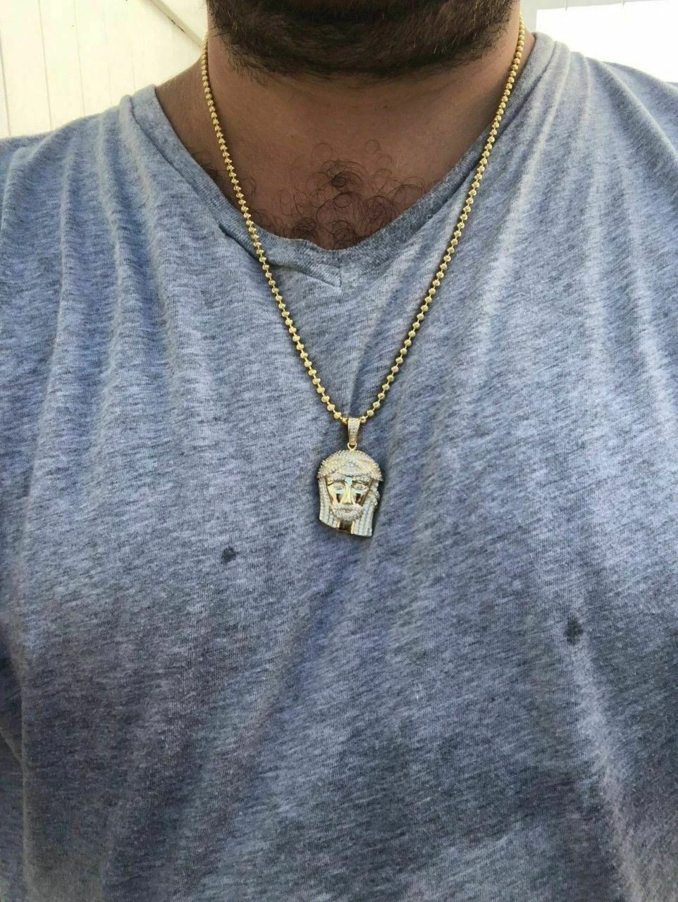 Mens Solid 925 Silver Jesus Piece Pendant Super Icy 1ct Diamond 14k Gold Hip Hop 13 Mens Solid 925 Silver Jesus Piece Pendant Super Icy 1ct Diamond 14k Gold Hip Hop - Image 11