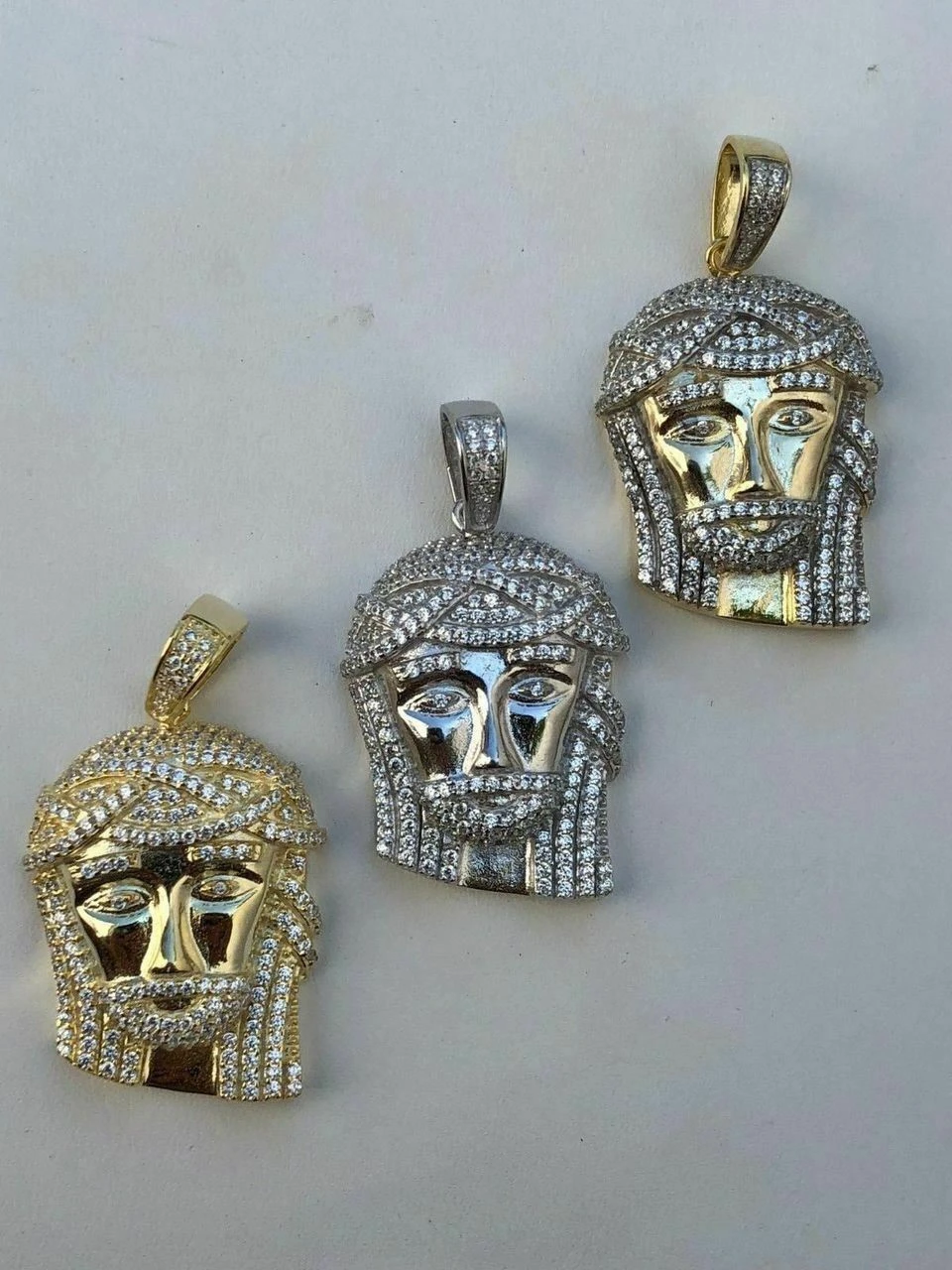 Mens Solid 925 Silver Jesus Piece Pendant Super Icy 1ct Diamond 14k Gold Hip Hop 11 Mens Solid 925 Silver Jesus Piece Pendant Super Icy 1ct Diamond 14k Gold Hip Hop - Image 9