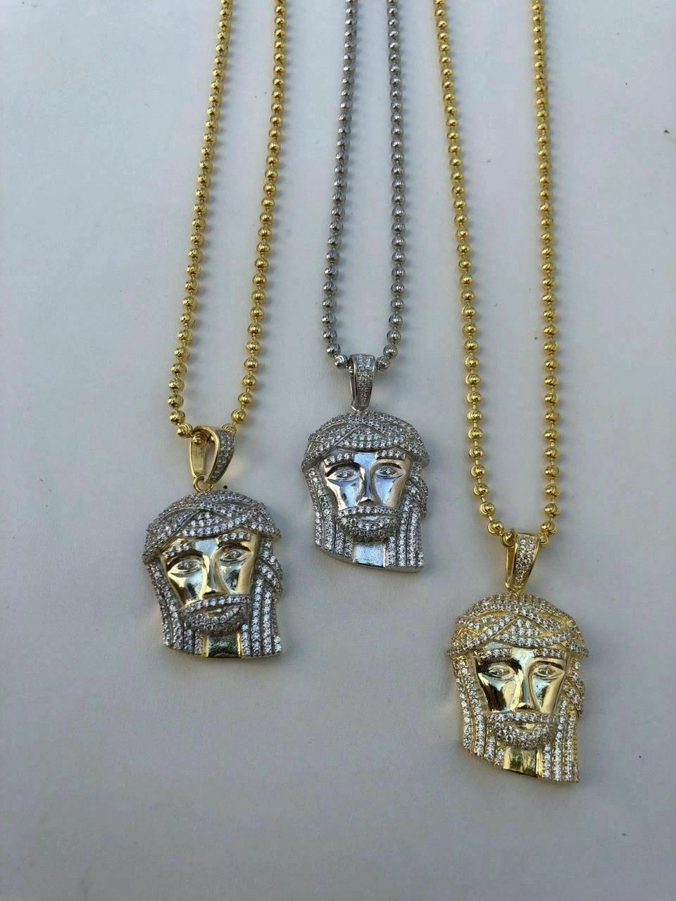 Mens Solid 925 Silver Jesus Piece Pendant Super Icy 1ct Diamond 14k Gold Hip Hop 7 Mens Solid 925 Silver Jesus Piece Pendant Super Icy 1ct Diamond 14k Gold Hip Hop - Image 5