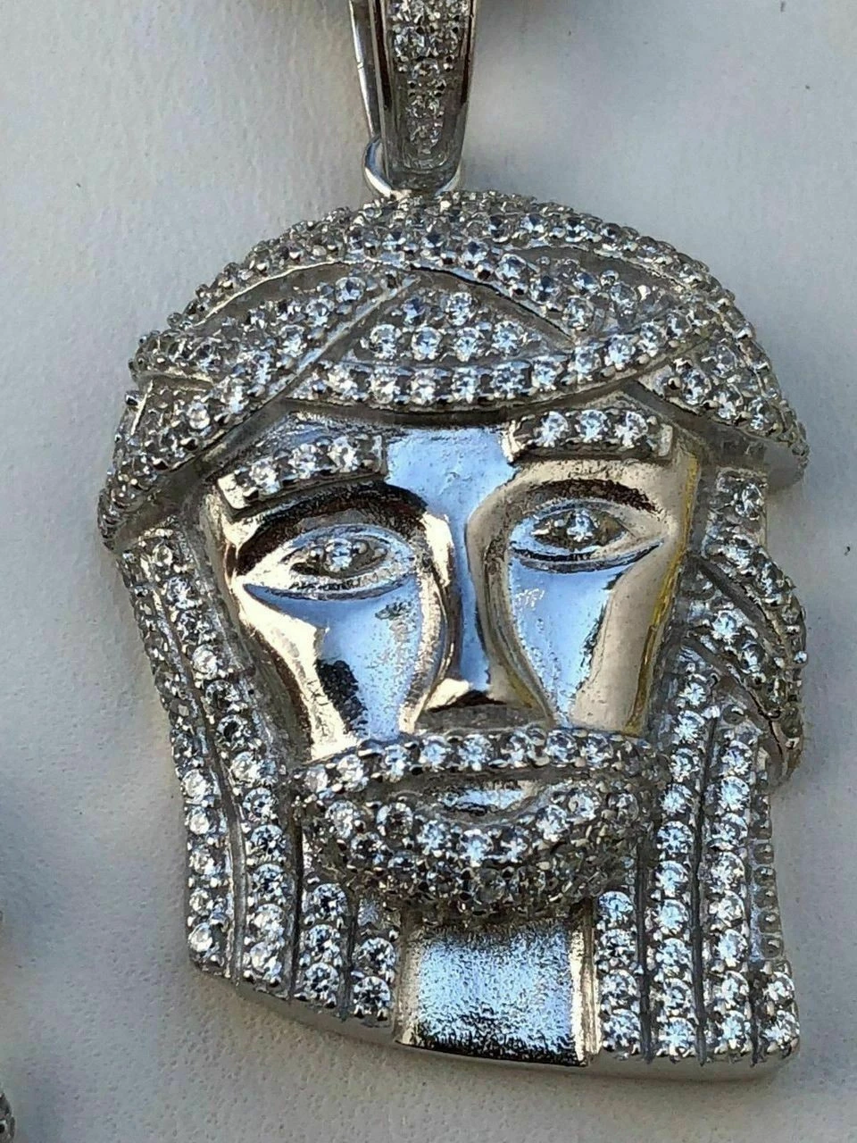 Mens Solid 925 Silver Jesus Piece Pendant Super Icy 1ct Diamond 14k Gold Hip Hop 12 Mens Solid 925 Silver Jesus Piece Pendant Super Icy 1ct Diamond 14k Gold Hip Hop - Image 10
