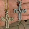 Mens Solid 925 Silver Large Cross W. Crown Jesus Piece Pendant Real Iced Letters 2 Mens Solid 925 Silver Large Cross W. Crown Jesus Piece Pendant Real Iced Letters -Harlem Bling Shop harlembling mens solid 925 silver large cross w crown jesus piece pendant real iced letters 15786.1664388247