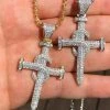 Mens Solid 925 Silver Real Iced 3ct Diamond Nail Cross LARGE 2" Pendant 14k Gold 1 Mens Solid 925 Silver Real Iced 3ct Diamond Nail Cross LARGE 2" Pendant 14k Gold -Harlem Bling Shop harlembling mens solid 925 silver real iced 3ct diamond nail cross large 2 pendant 14k gold 55697.1664372157