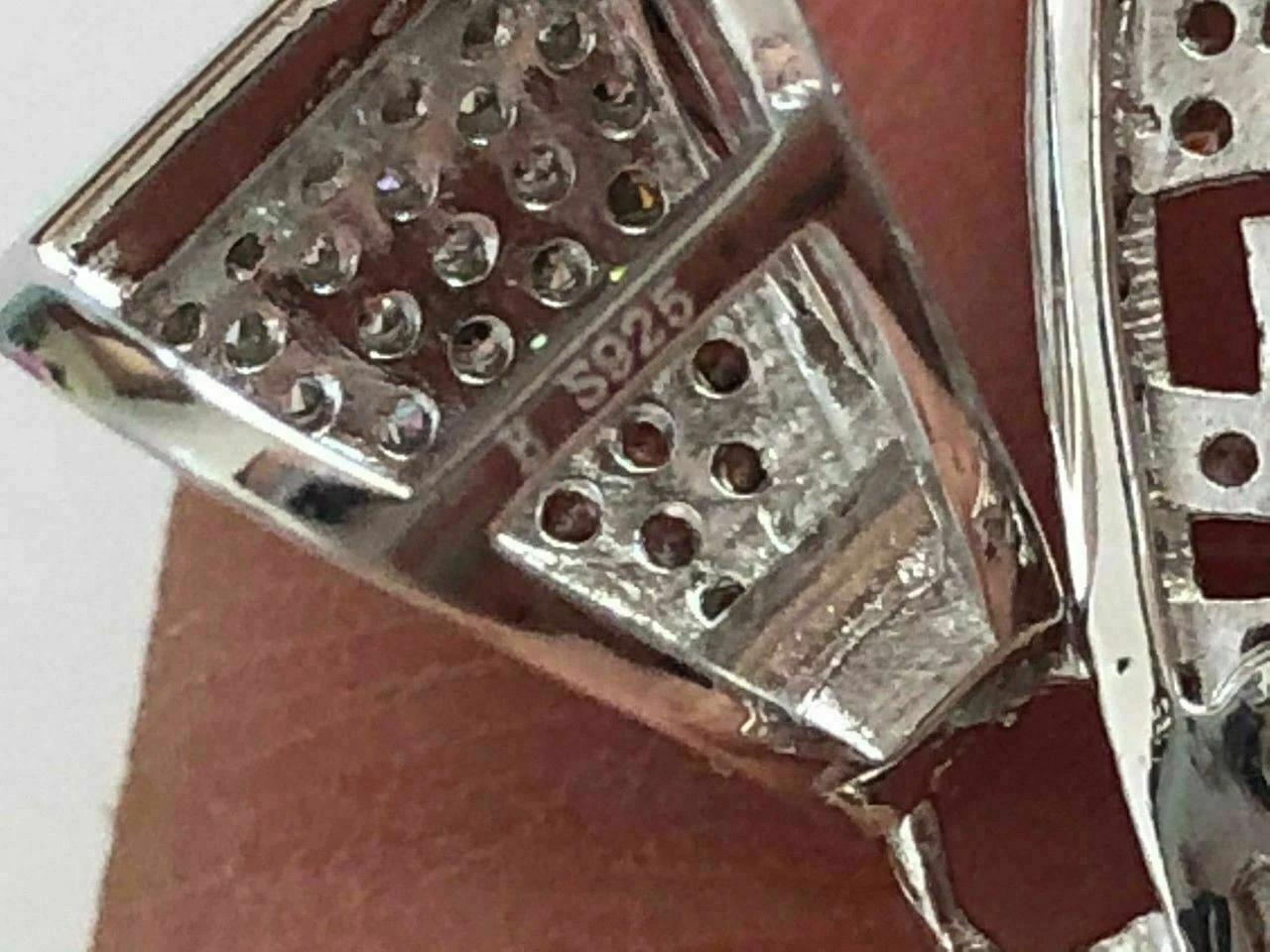 Mens Solid 925 Silver Real Icy 1ct Diamond Dog Tag Cross Pendant 14k Gold 2" 11 Mens Solid 925 Silver Real Icy 1ct Diamond Dog Tag Cross Pendant 14k Gold 2" - Image 9