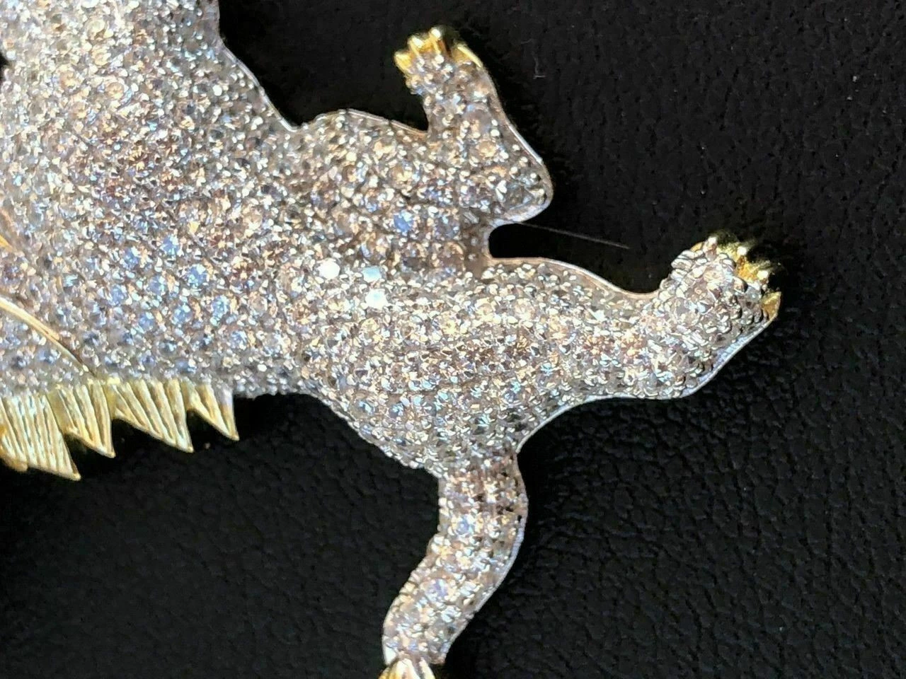 Mens Solid 925 Silver Super Icy Two Tone Diamond Rasta Lion Leo Pendant 14k Gold 13 Mens Solid 925 Silver Super Icy Two Tone Diamond Rasta Lion Leo Pendant 14k Gold - Image 11