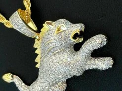 Mens Solid 925 Silver Super Icy Two Tone Diamond Rasta Lion Leo Pendant 14k Gold 27 Mens Solid 925 Silver Super Icy Two Tone Diamond Rasta Lion Leo Pendant 14k Gold -Harlem Bling Shop harlembling mens solid 925 silver super icy two tone diamond rasta lion leo pendant 14k gold 90046.1664394646
