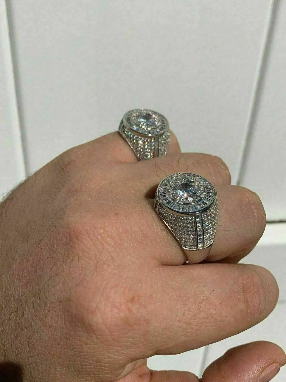 Men's Solid 925 Sterling Silver Big Diamond Solitaire RING Real Icy Large Pinky 12 Men's Solid 925 Sterling Silver Big Diamond Solitaire RING Real Icy Large Pinky - Image 10