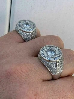 Men's Solid 925 Sterling Silver Big Diamond Solitaire RING Real Icy Large Pinky 15 Men's Solid 925 Sterling Silver Big Diamond Solitaire RING Real Icy Large Pinky -Harlem Bling Shop harlembling mens solid 925 sterling silver big diamond solitaire ring real icy large pinky 48803.1664375306