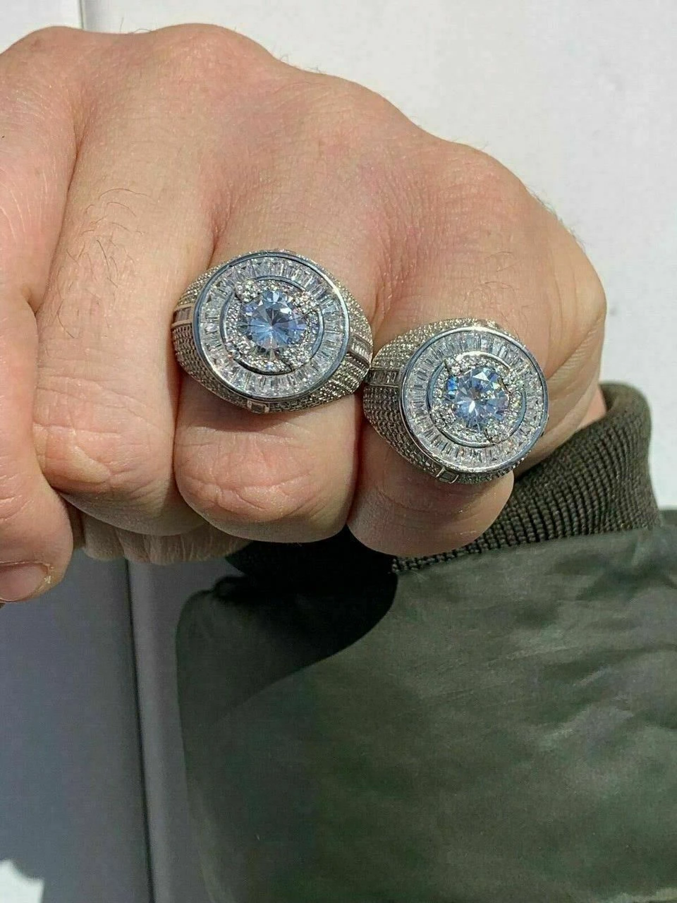 Men's Solid 925 Sterling Silver Big Diamond Solitaire RING Real Icy Large Pinky 13 Men's Solid 925 Sterling Silver Big Diamond Solitaire RING Real Icy Large Pinky - Image 11