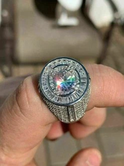 Men's Solid 925 Sterling Silver Big Diamond Solitaire RING Real Icy Large Pinky 18 Men's Solid 925 Sterling Silver Big Diamond Solitaire RING Real Icy Large Pinky -Harlem Bling Shop harlembling mens solid 925 sterling silver big diamond solitaire ring real icy large pinky 80461.1664392914